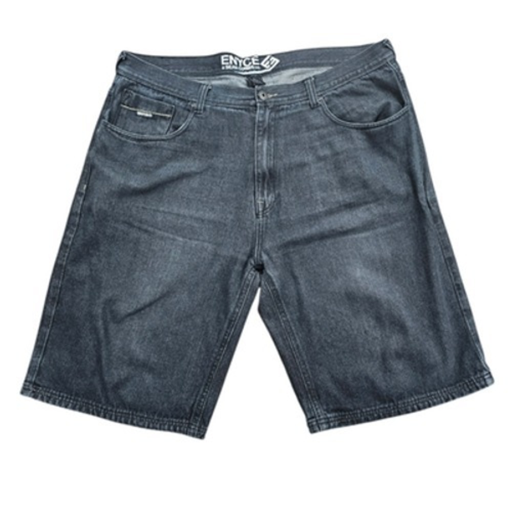 ENYCE Men's Size 44 Rinsed Black Denim Jean Shorts Baggy Fit Y2K Hip Hop Style